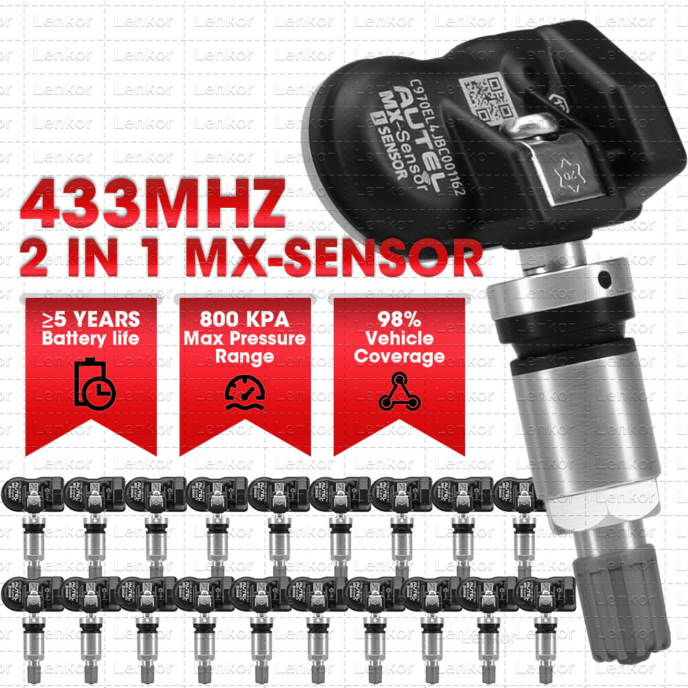 Autel MX-Sensor 315MHz & 433MHz TPMS Universal Programmable Sensor-Metal Valve