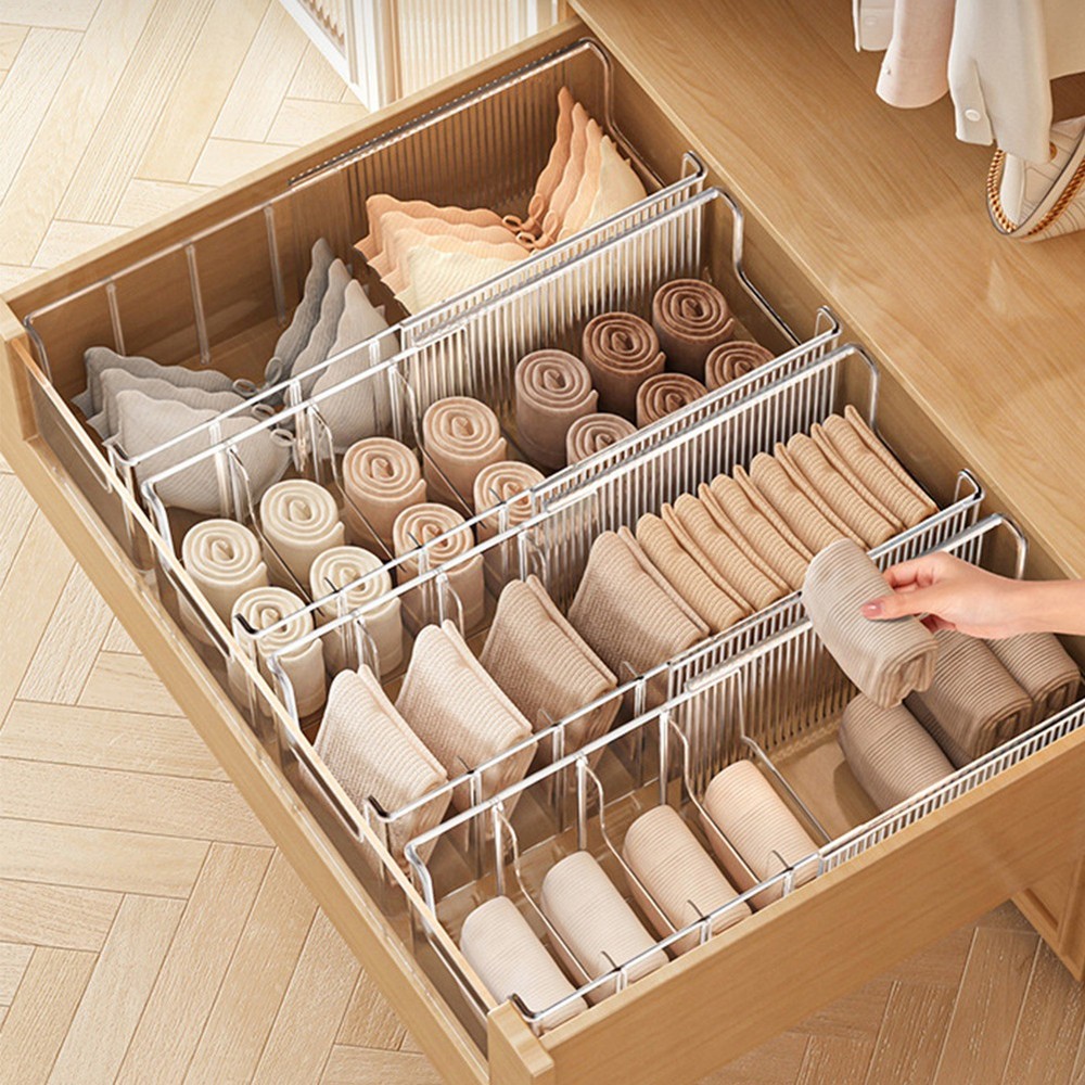 Acrylic Belt & Tie Organizer Multi-Compartment Clear Display Case Storage Holder