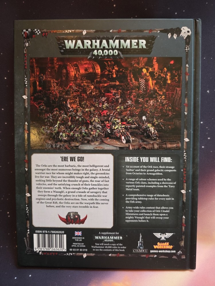 New Warhammer 40k Codex Space Orks GW Hardback 8th Edition Great Shape
