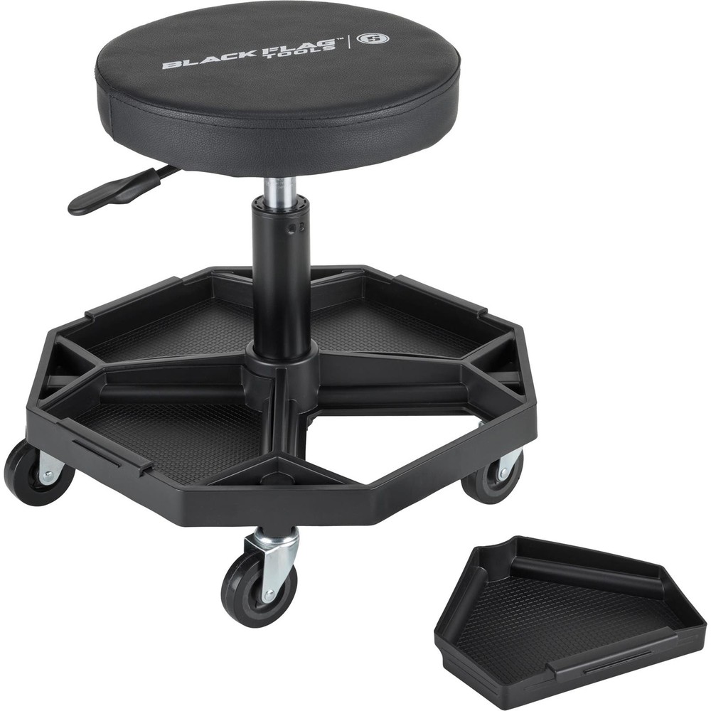 Black Flag™ Padded Rolling Mechanic Stool with Tool Tray