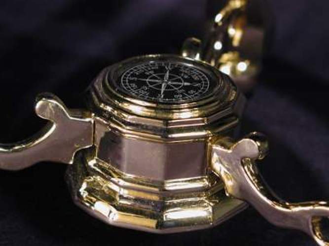 Gem Globe in Solid Brass Frame with Compass-FREE SHIPPING!