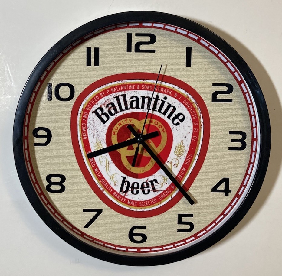 Ballantine Beer Nostalgic Logo Battery Wall Clock