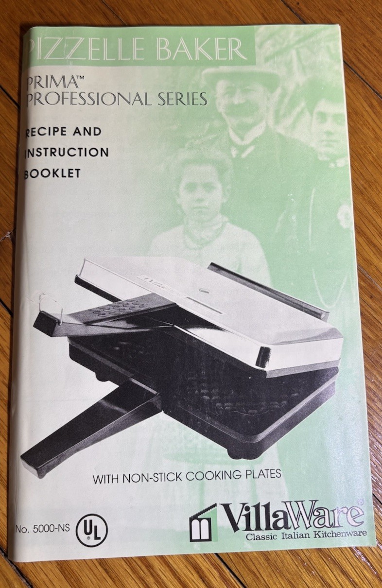 VillaWare Pizzelle Baker Italian Cookie Maker 5000-NS Prima Professional NEW