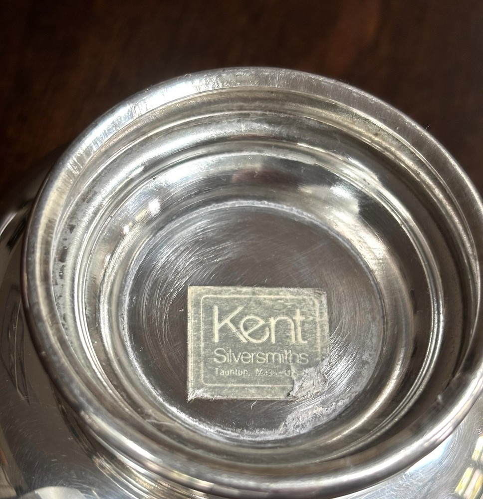 Vintage 1980's - Kent Silversmiths USA Bowl 4” X2” 1986 Heart Ball