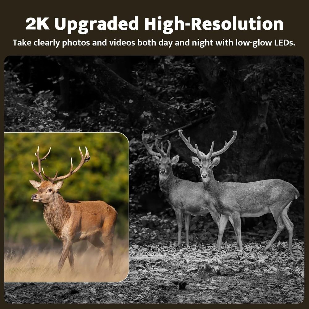 4G LTE Cellular Trail Camera with Solar Panel & Live View,360° View Night Vision