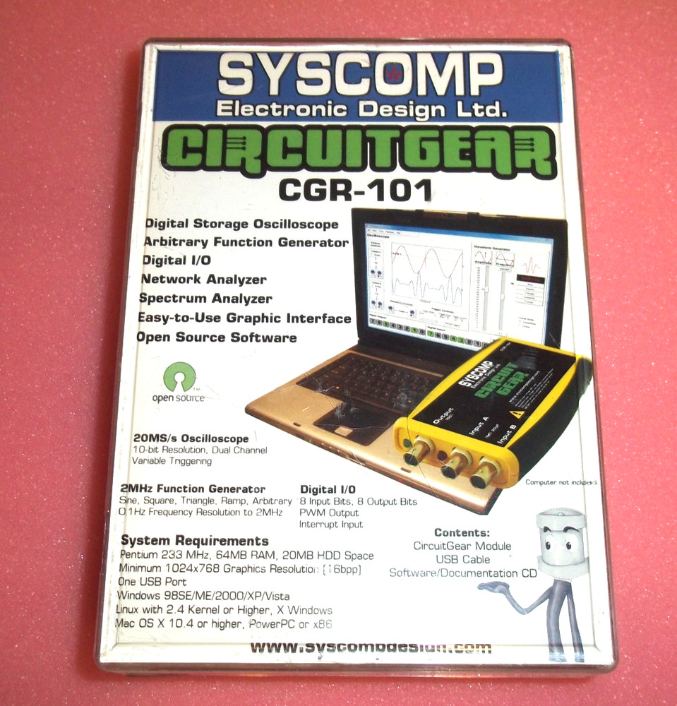 SYSCOMP Circuit Gear CGR-101 2MHz Oscilloscope Waveform Generator & Digital I/O