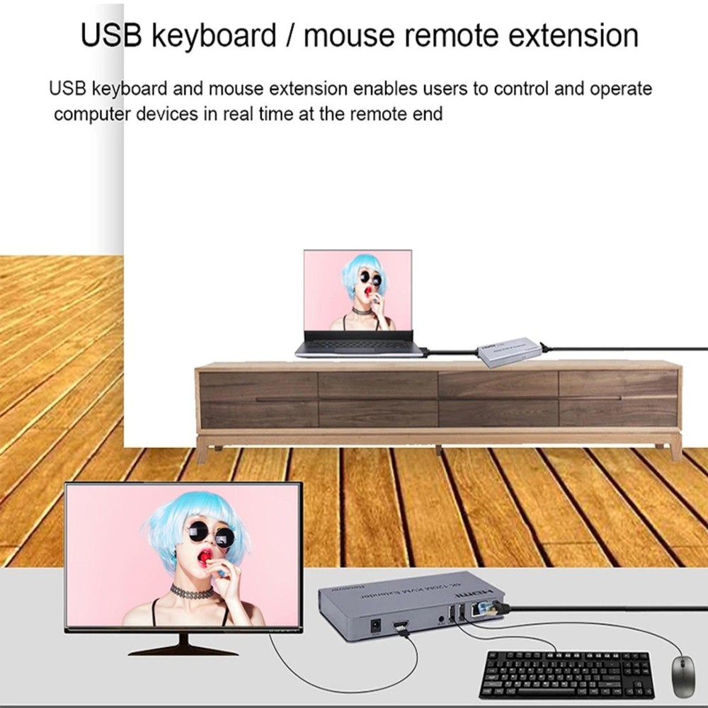 4K HDMI KVM Extender 120M 1080P HD No Delay Support USB KVM Extending Control E