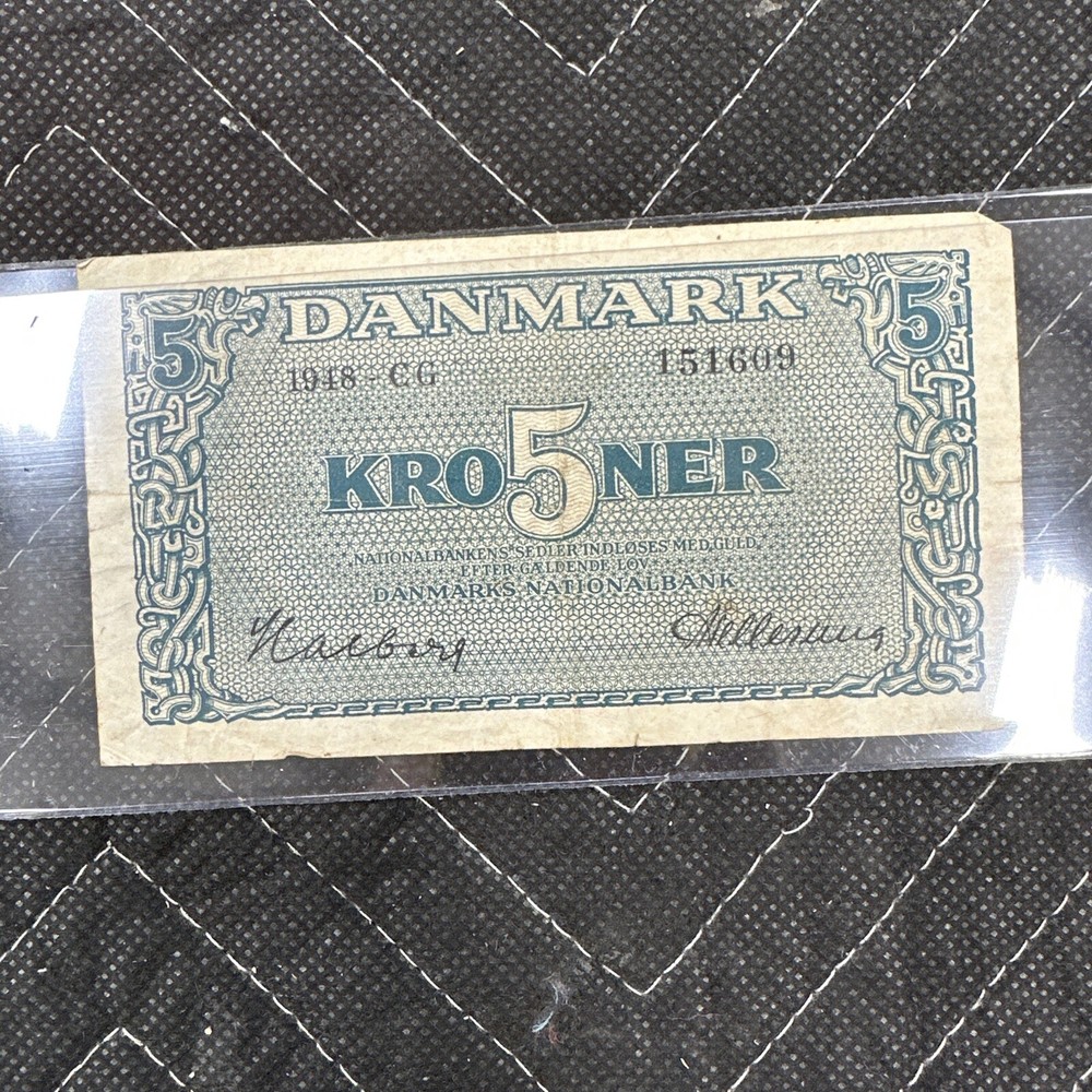 Denmark 5 Kroner Banknote 1948 CG