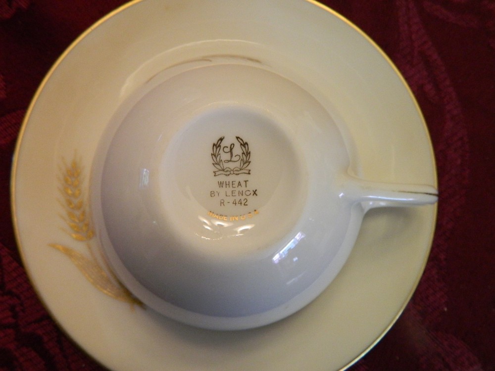 LENOX WHEAT CUP & SAUCER MADE IN U.S.A.