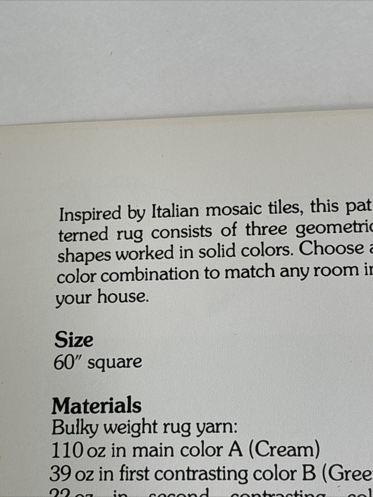 Diamond Rug Crochet Pattern Card Marshall Cavendish