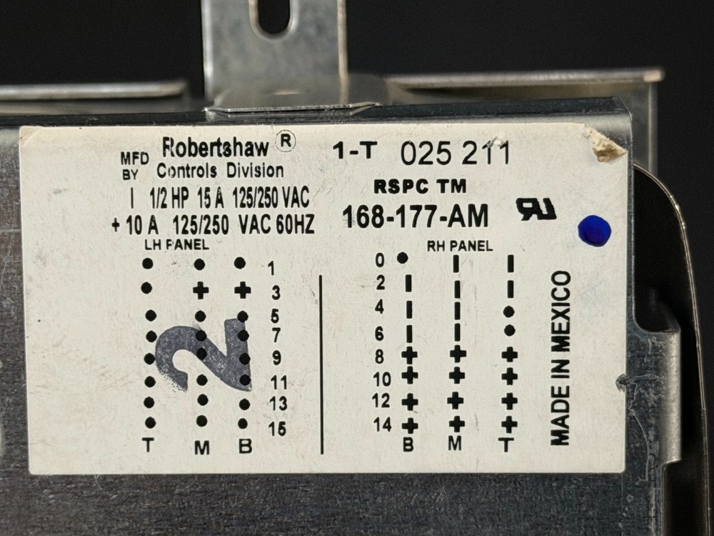 Robertshaw, 203387P, Timer, 120V 4 Cycle-Double Panel