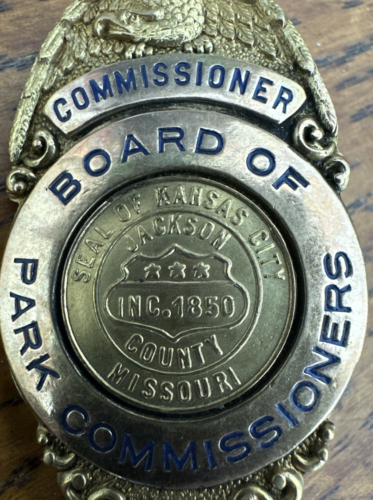 Vintage Antique Obsolete Board Of Park Commissioners Badge Kansas City