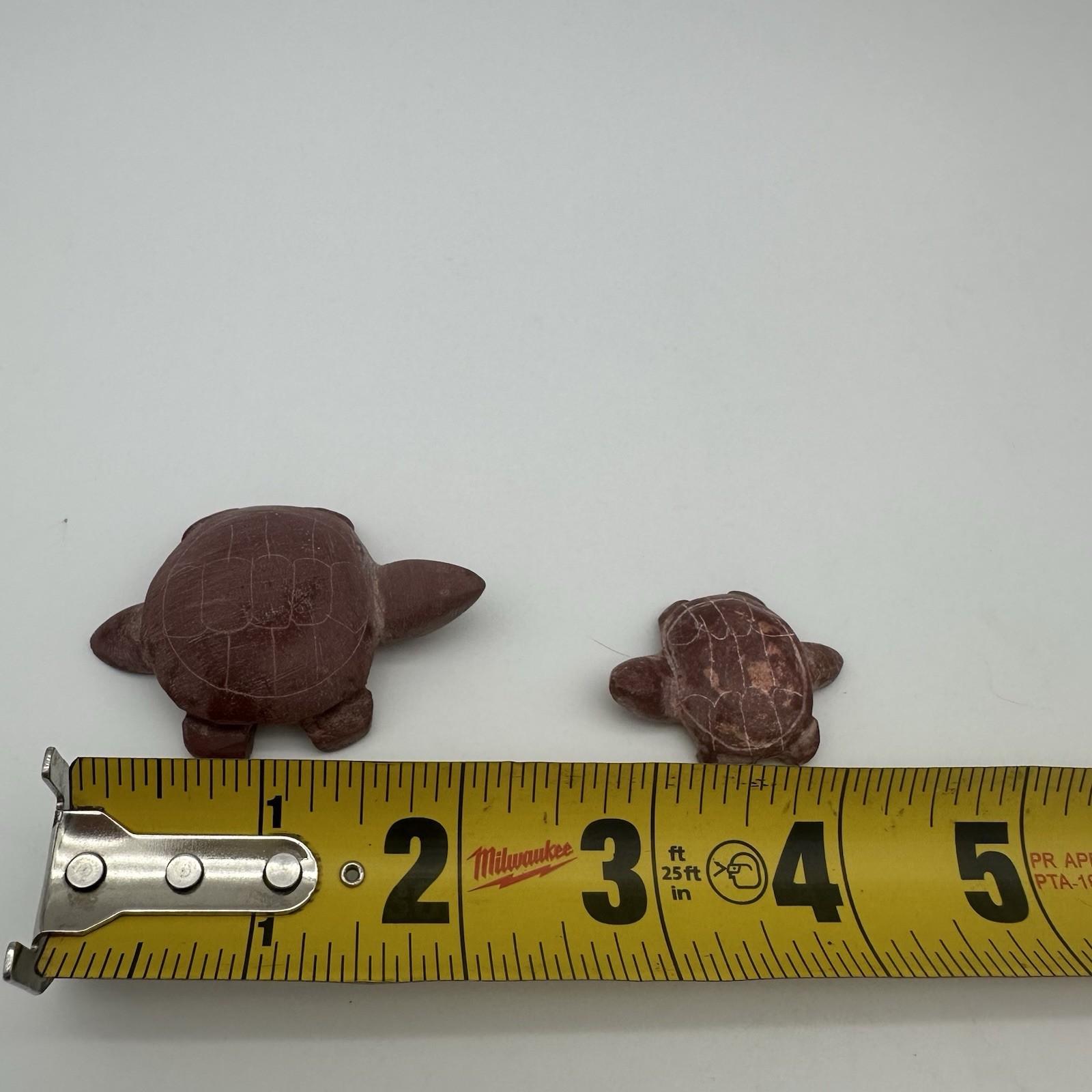 STONE VINTAGE ZUNI INDIAn STONE TURTLES etched + carved - 2” & 1” Turtle Set