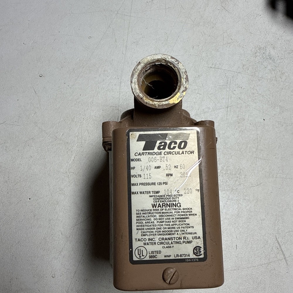 Taco Cartridge CIRCULATOR 006-BT4 Replacement