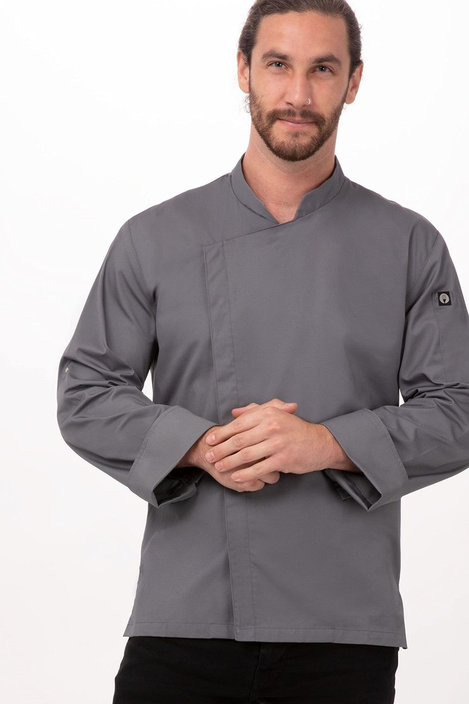 Men's Lansing Chef Coat, Grey, Large