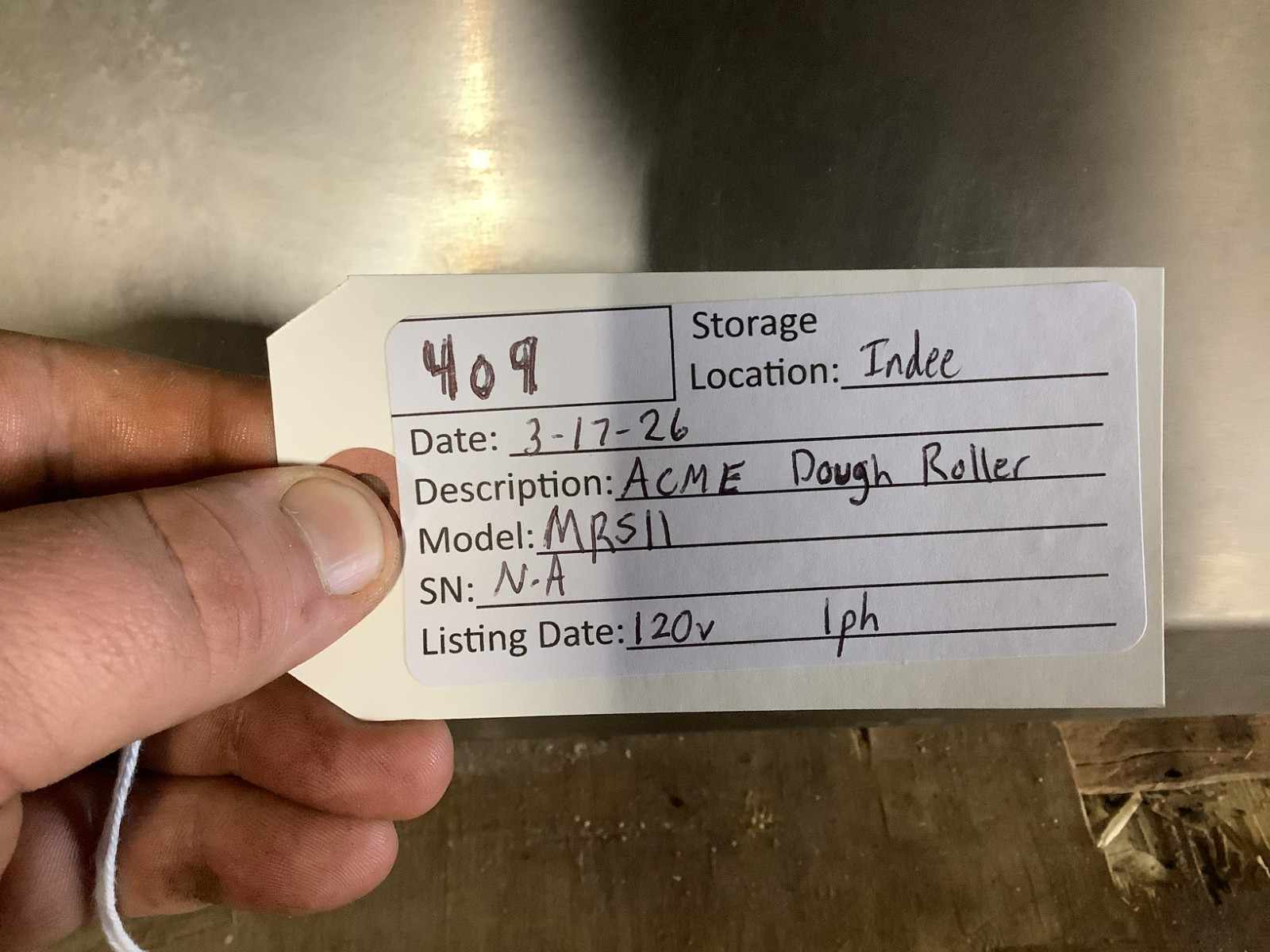 Dough Roller Sheeter Acme MRS11 115V 1phTESTED