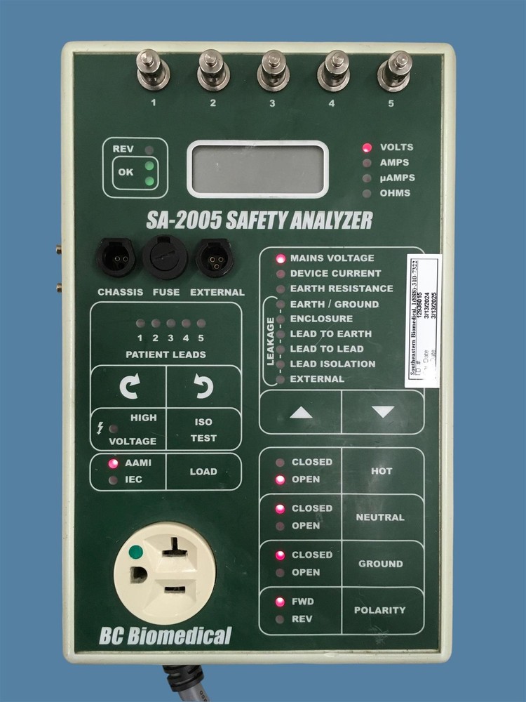 BC Biomedical SA-2005 Electrical Safety Analyzer | Powers On; Bad Screen
