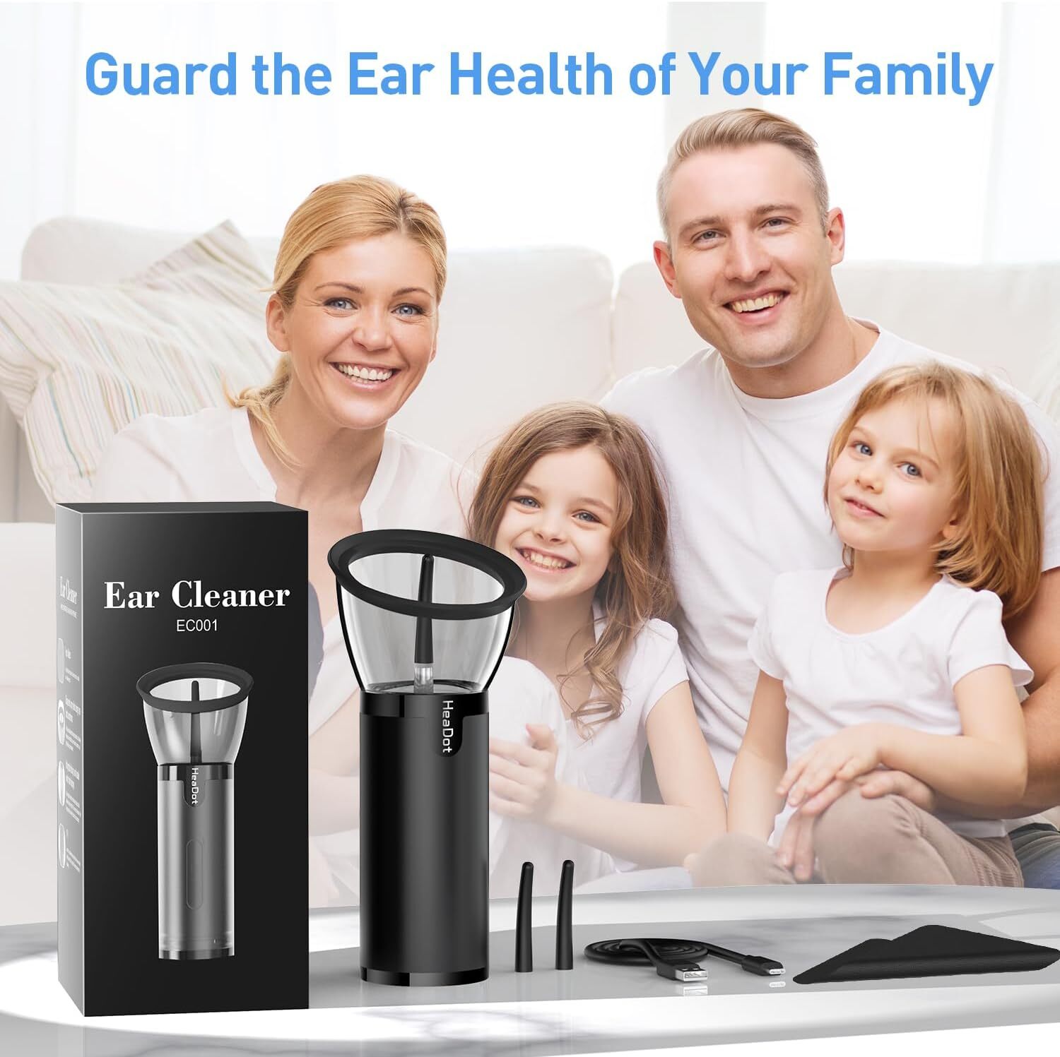 Electric Ear Wax Removal Retractable Water Ear Wax Cleaner Kit IPX6 ,4 Modes