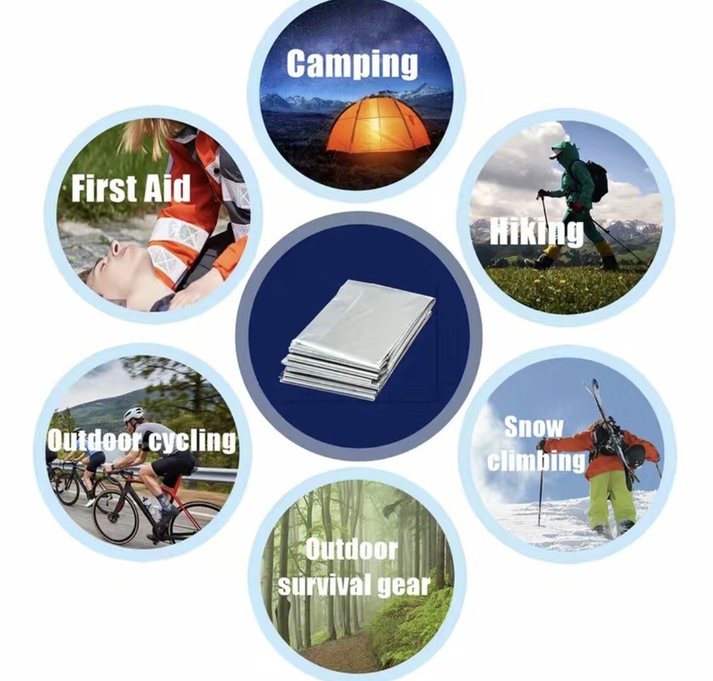 Emergency Mylar Thermal Blankets For First Aid Kits, Compact Waterproof