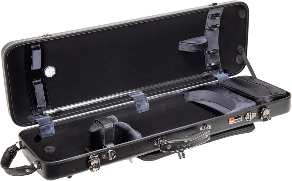 Poly Carbon Oblong Case Fits 4/4 Full-Size Violin, Includes Protective Blanket,