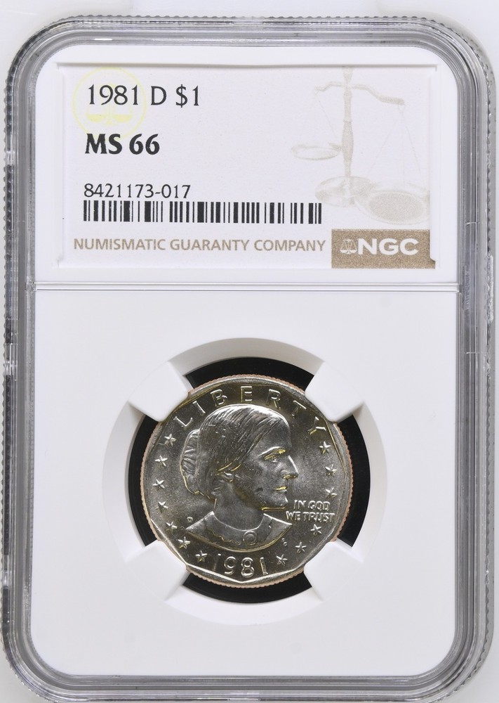 1981 D Susan B Anthony dollar NGC MS 66