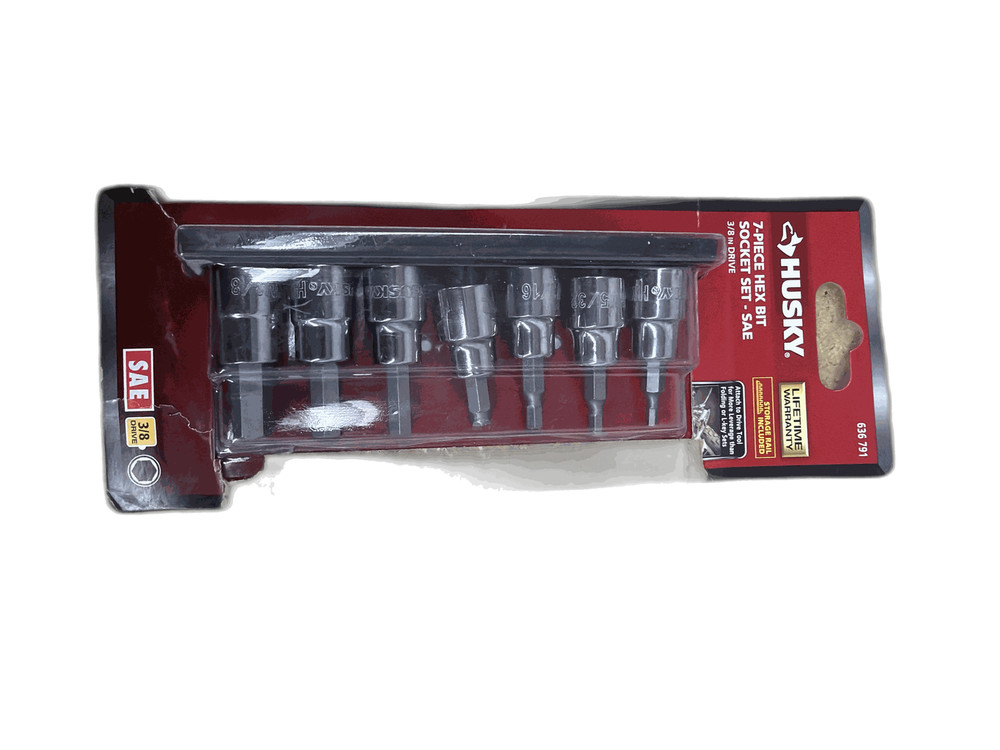 Husky 3/8 in. Drive SAE Hex Bit Socket Set (7-Piece)