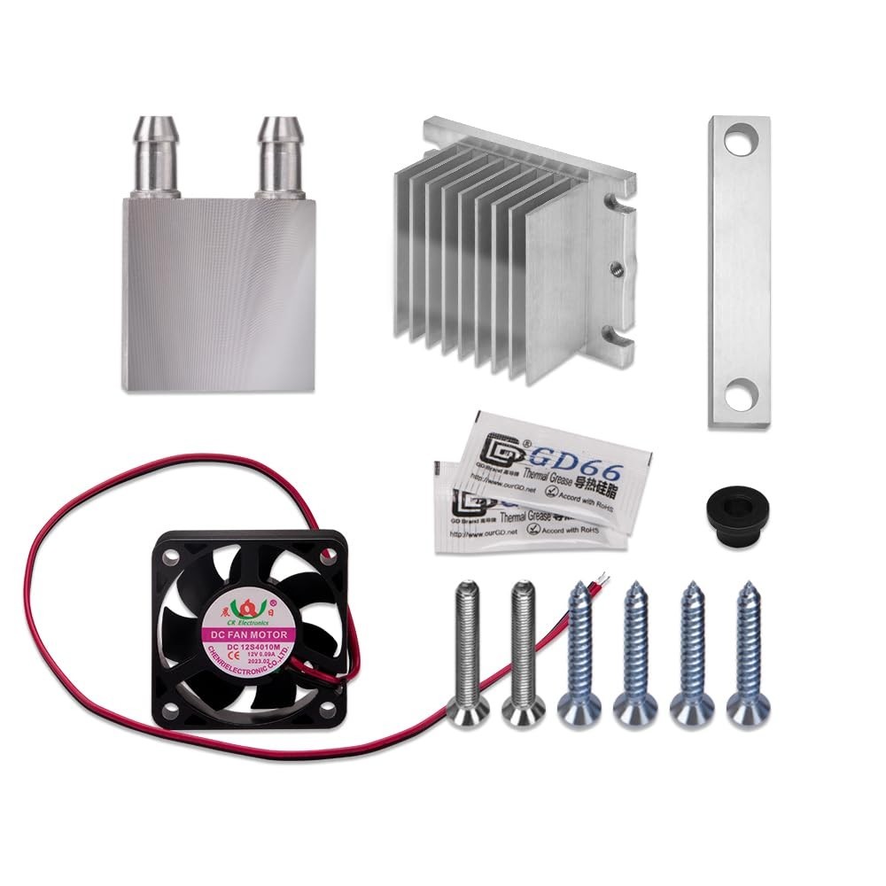 Compact 12V Cooling Fan System - Efficient Air & Water Heat Sink Solution