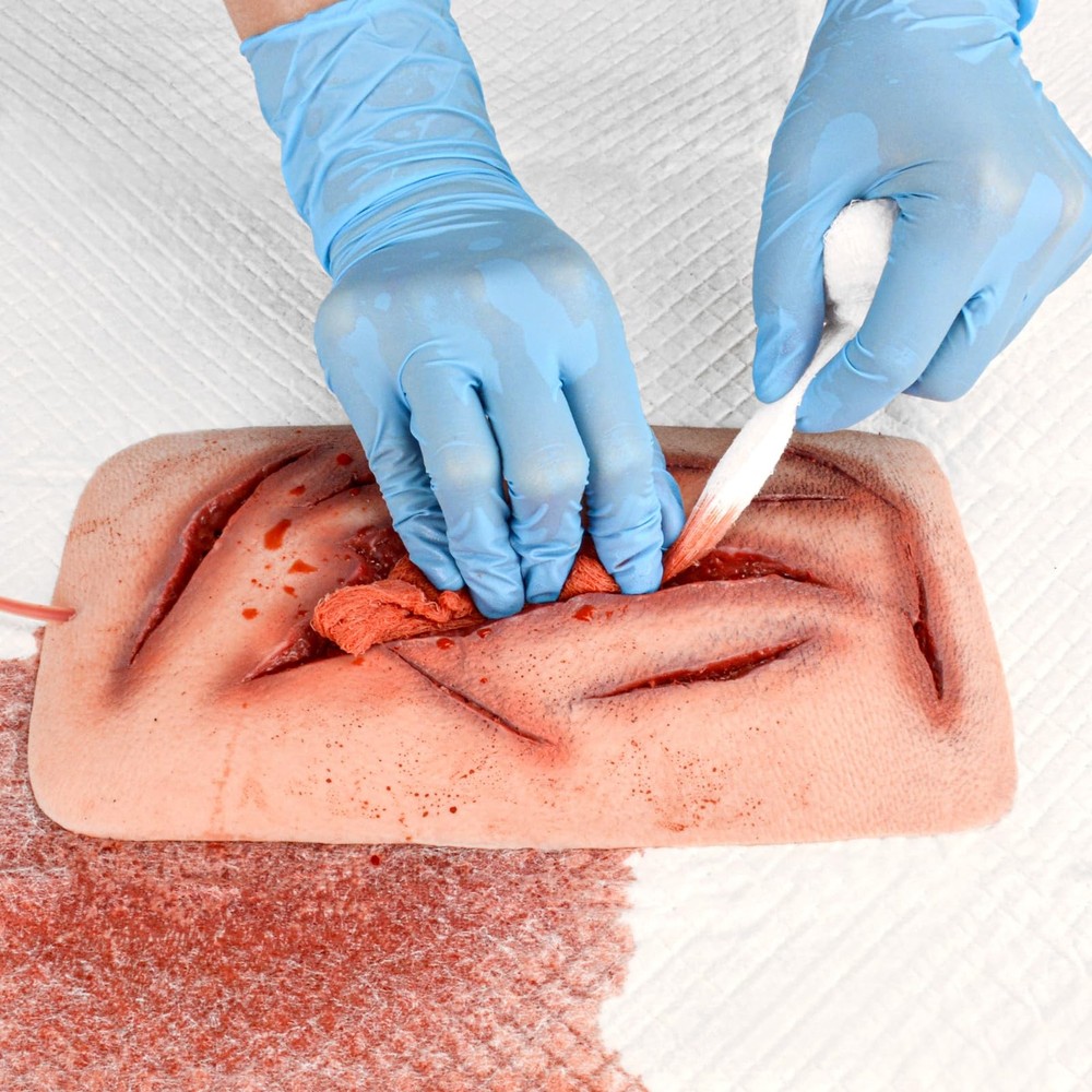 Large Laceration Wound Simulator with Bleeding Function, Wound Packing Task T...