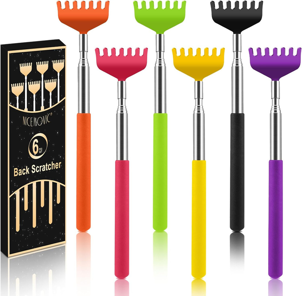 6 Pack Back Scratcher, Easter Basket Stuffers for Adults Teens, Stocking Stuffer