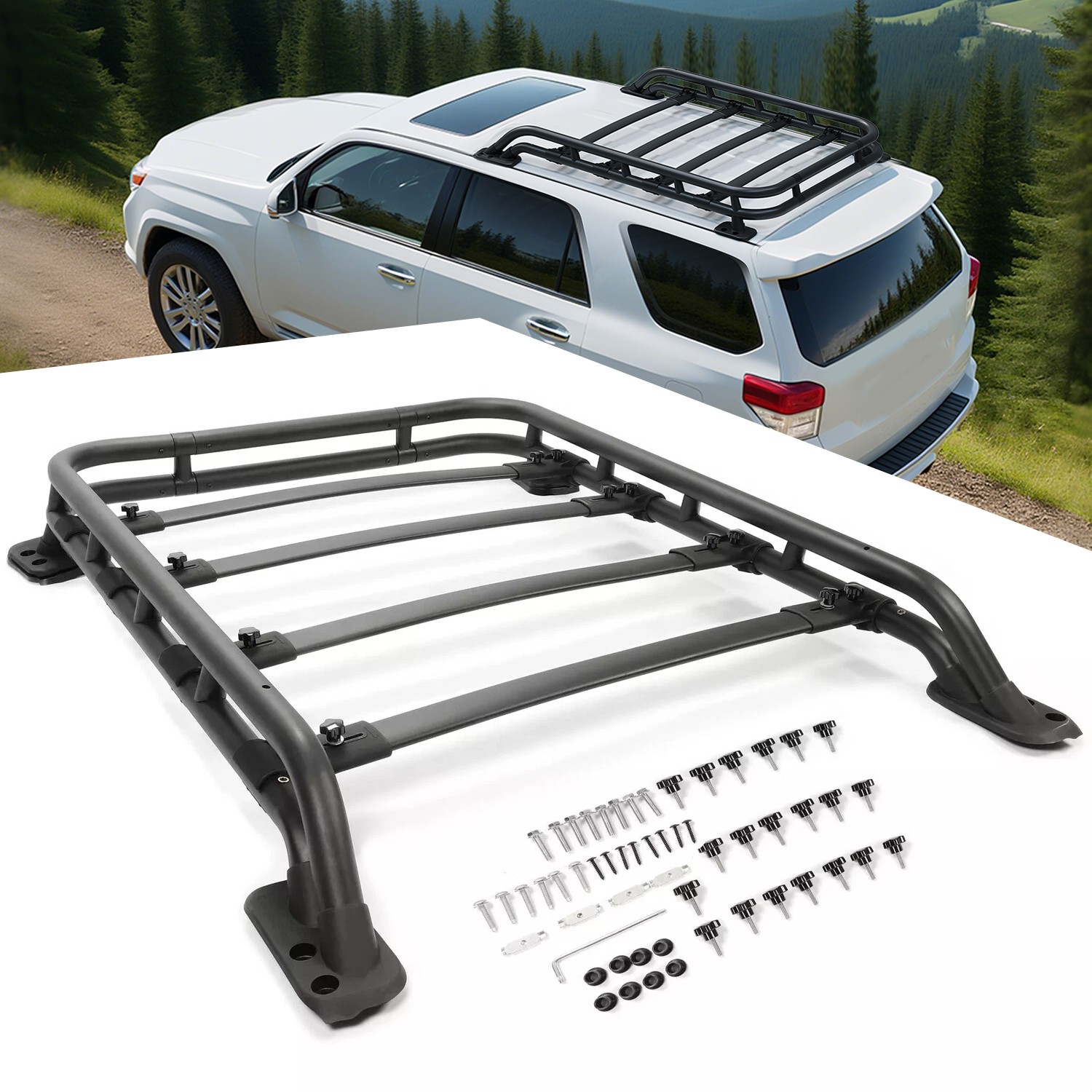 Heavy Duty Roof Rack For Toyota 4Runner 2010-2024 Adjustable Roof Rail Aluminum