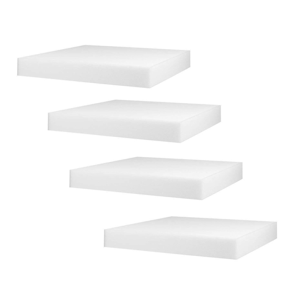 4 Pack White Polyurethane Foam Cushion Insert Foam Needle for Upholstery Square