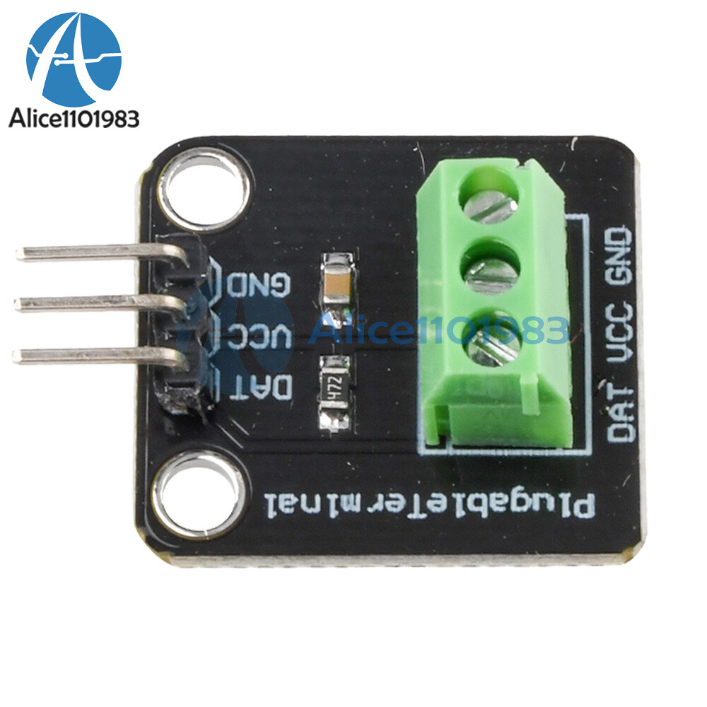 10PCS DS18B20 Temperature Sensor Probe Waterproof Plugable Terminal Adapter