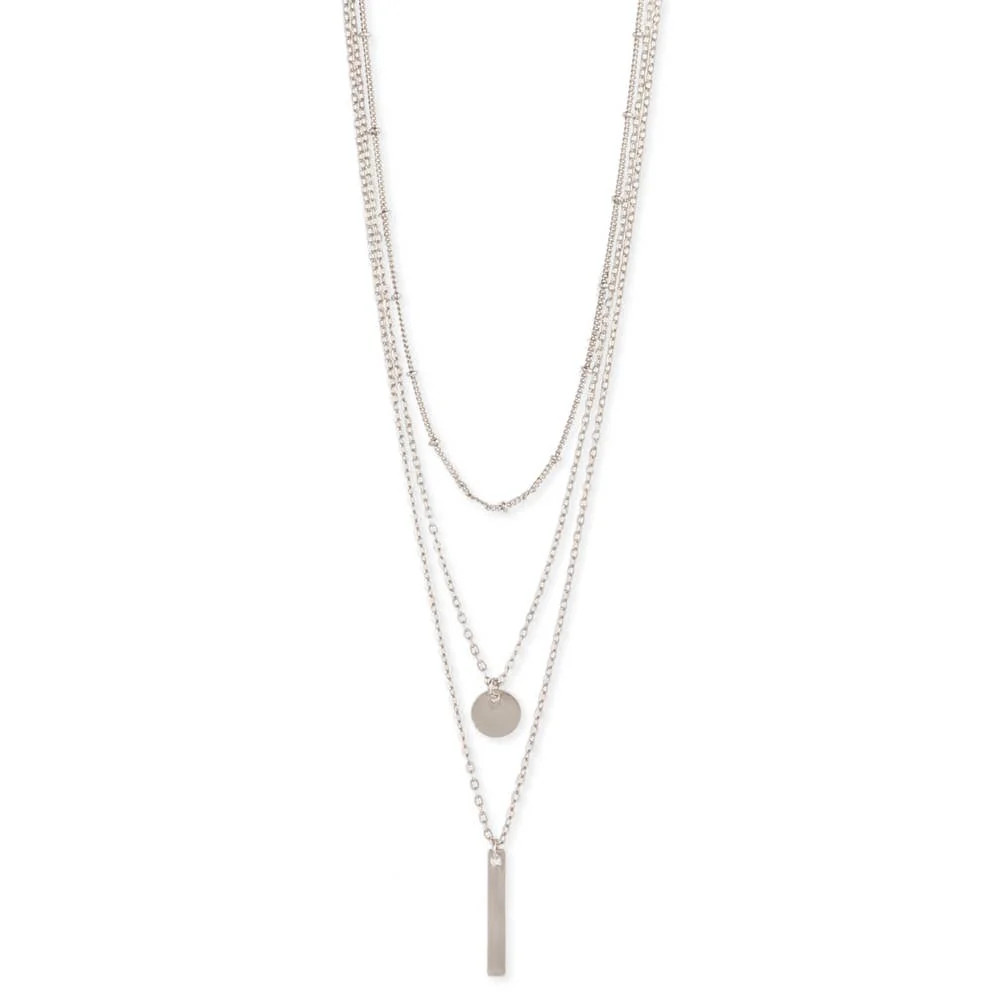 Silver Tone Delicate Chain Charms Necklace