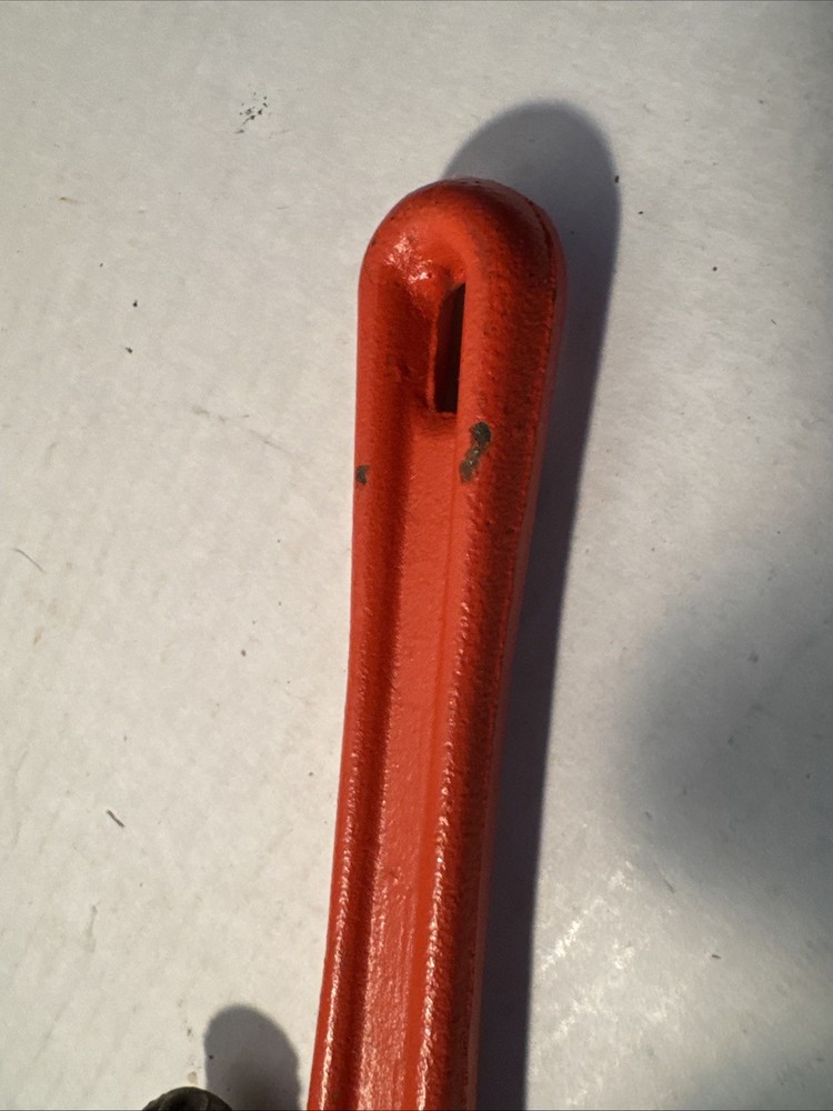10" Pipe Wrench Cast Iron HEAVY NICE ORANGE Pittsburgh