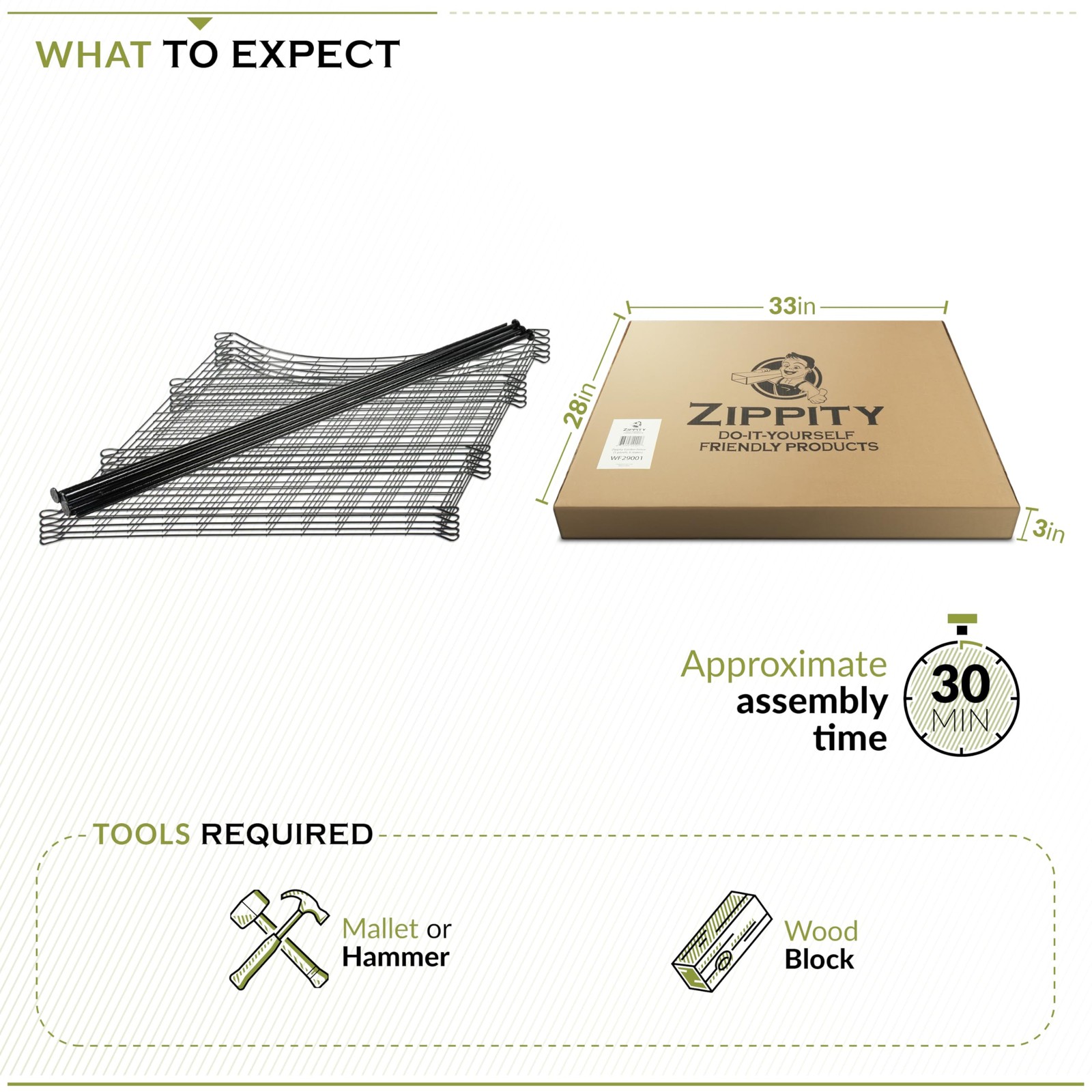 25in H (5 Fence Panels) No Dig Easy Install Zippity Black Metal Fence, Decora...