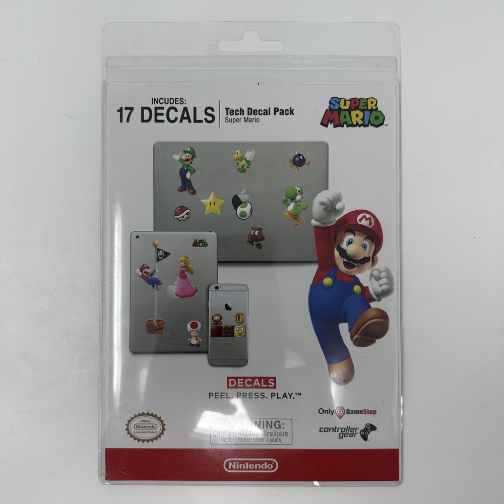 Controller Gear Super Mario Tech Decals Pack 17 Count GameStop Nintendo