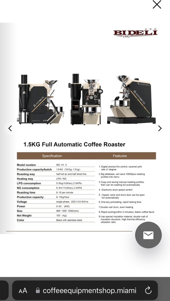 Fully automatic coffee roaster