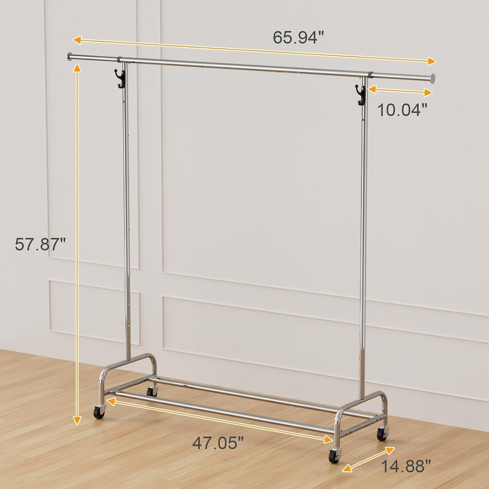 Adjustable Rolling Garment Rack