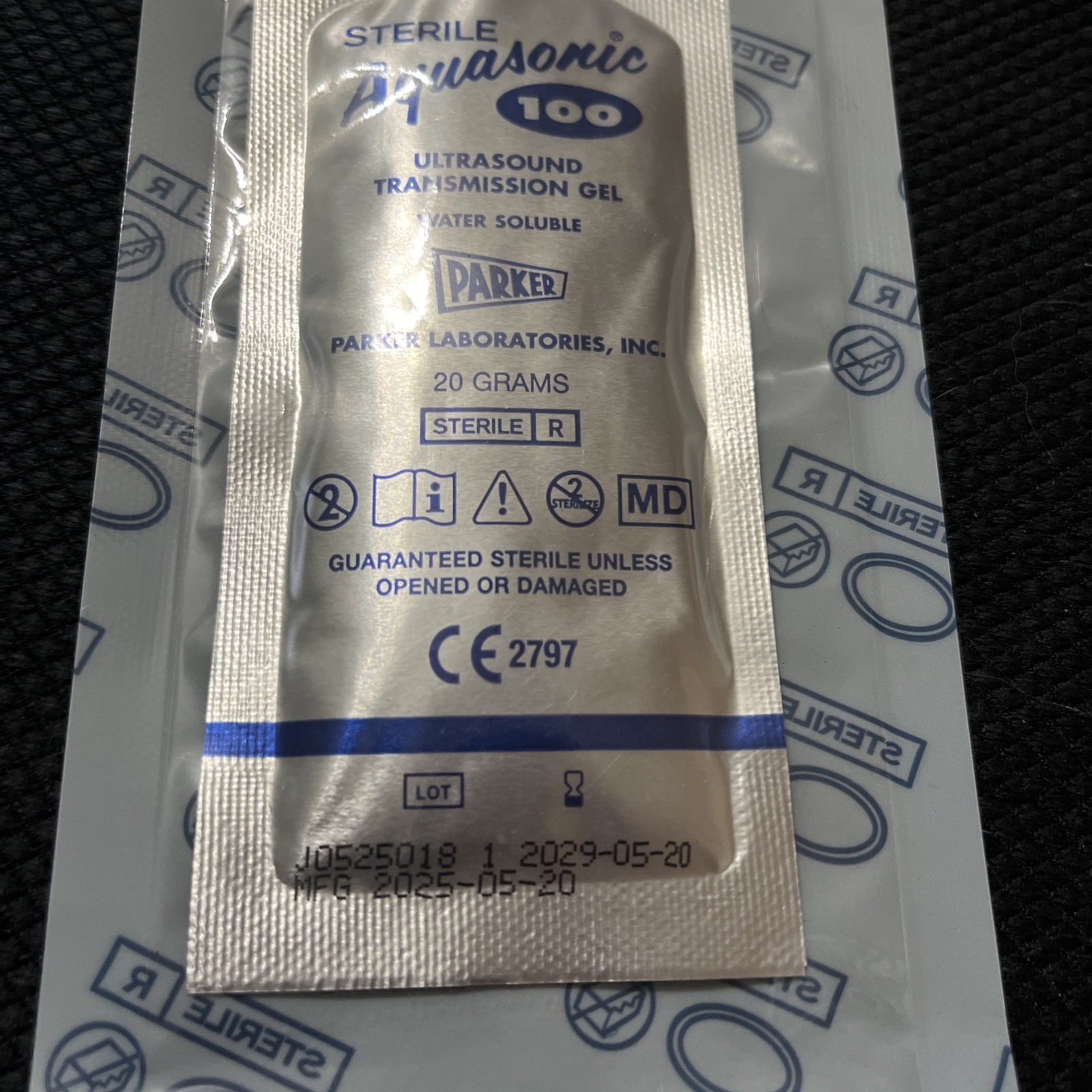 Parker 01-01 Aquasonic 100 Ultrasound Transmission Gel 20gr, 24 Foil Packs 05/29