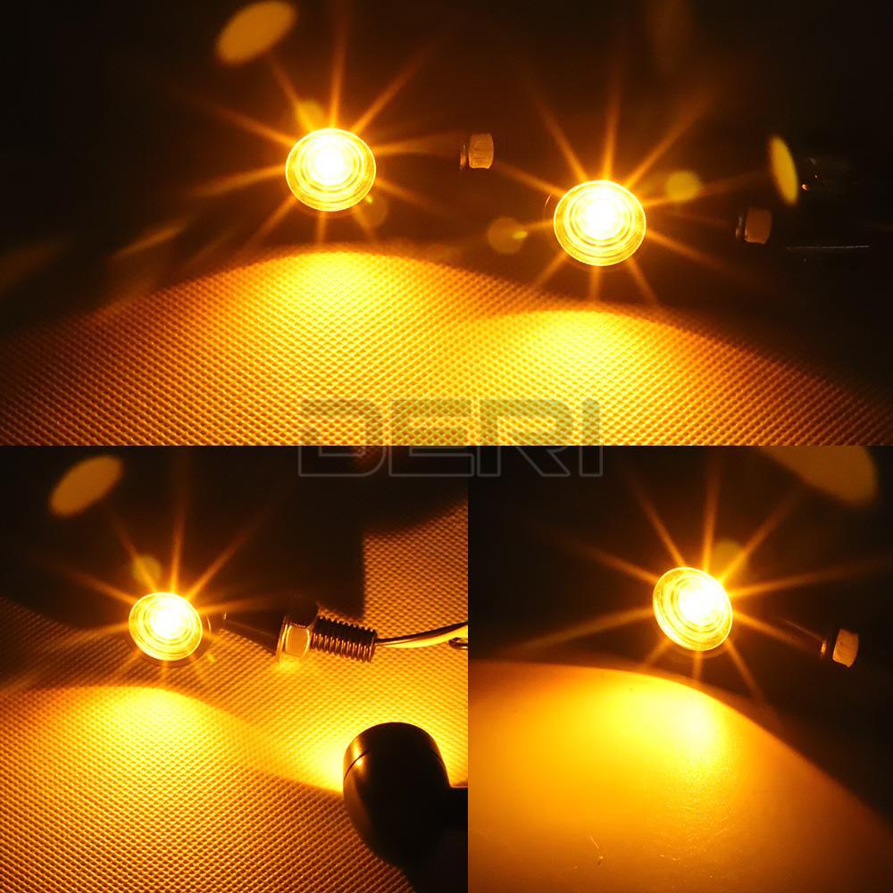 Mini Motorcycle LED Turn Signals Blinker Light Indicator Amber Lamp Universal US