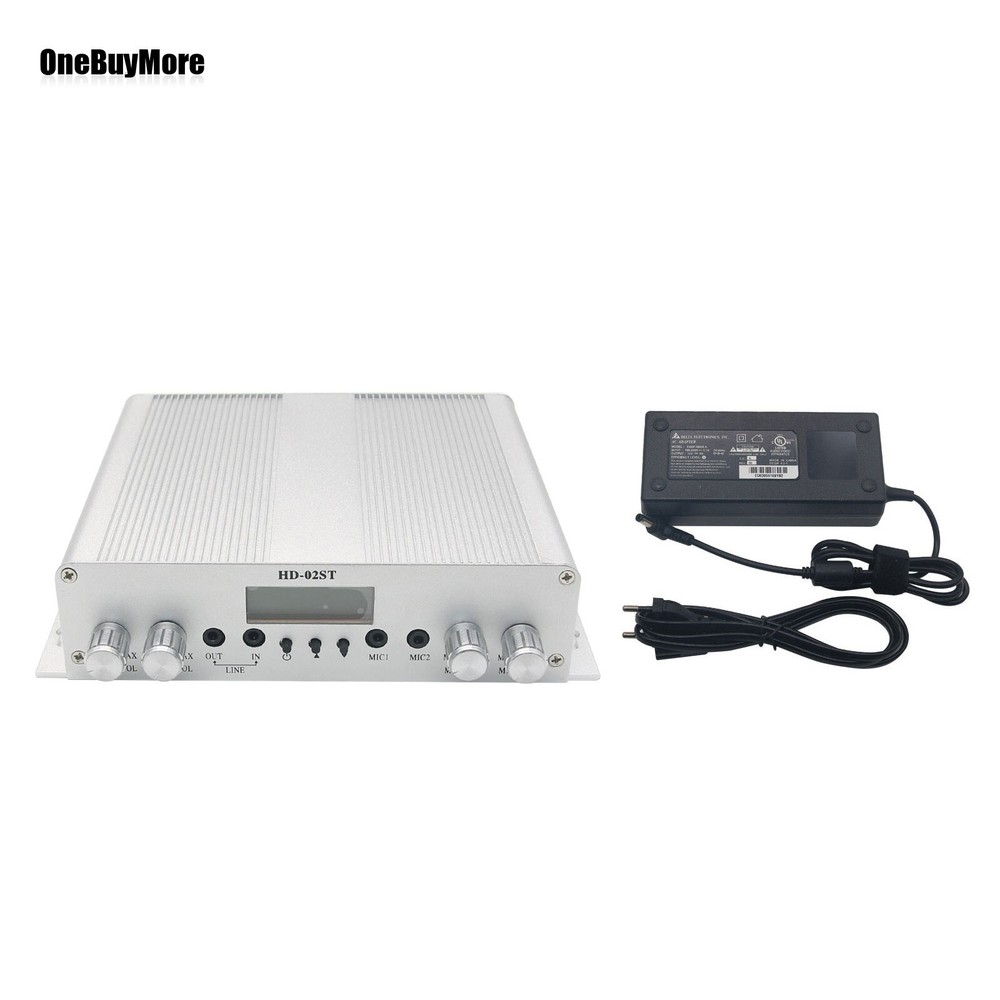 25W FM Transmitter Stereo PLL Broadcast Radio Station with DC Power Supply