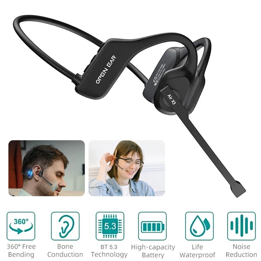 Trucker Bluetooth 5.2 Headset Wireless With Noise Cancelling Mic For Phones PC