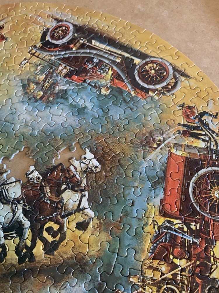 Springbok 1970 Vintage Circular Puzzle Antique Fire Engines COMPLETE