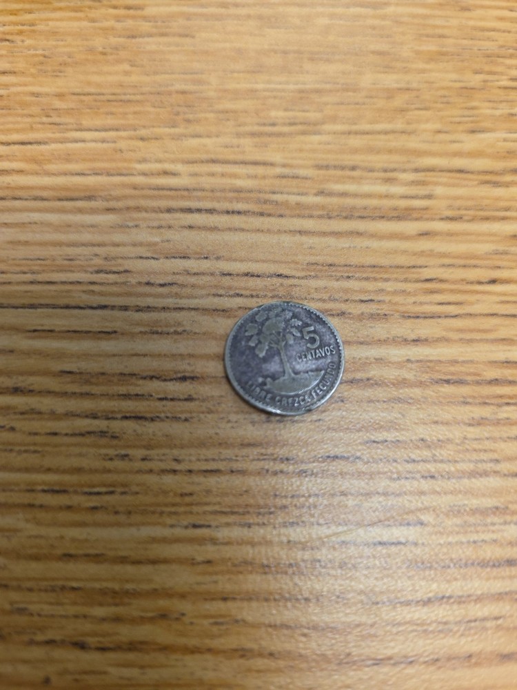 1960 Guatemala 5 Silver Centavos. BU. Full Luster