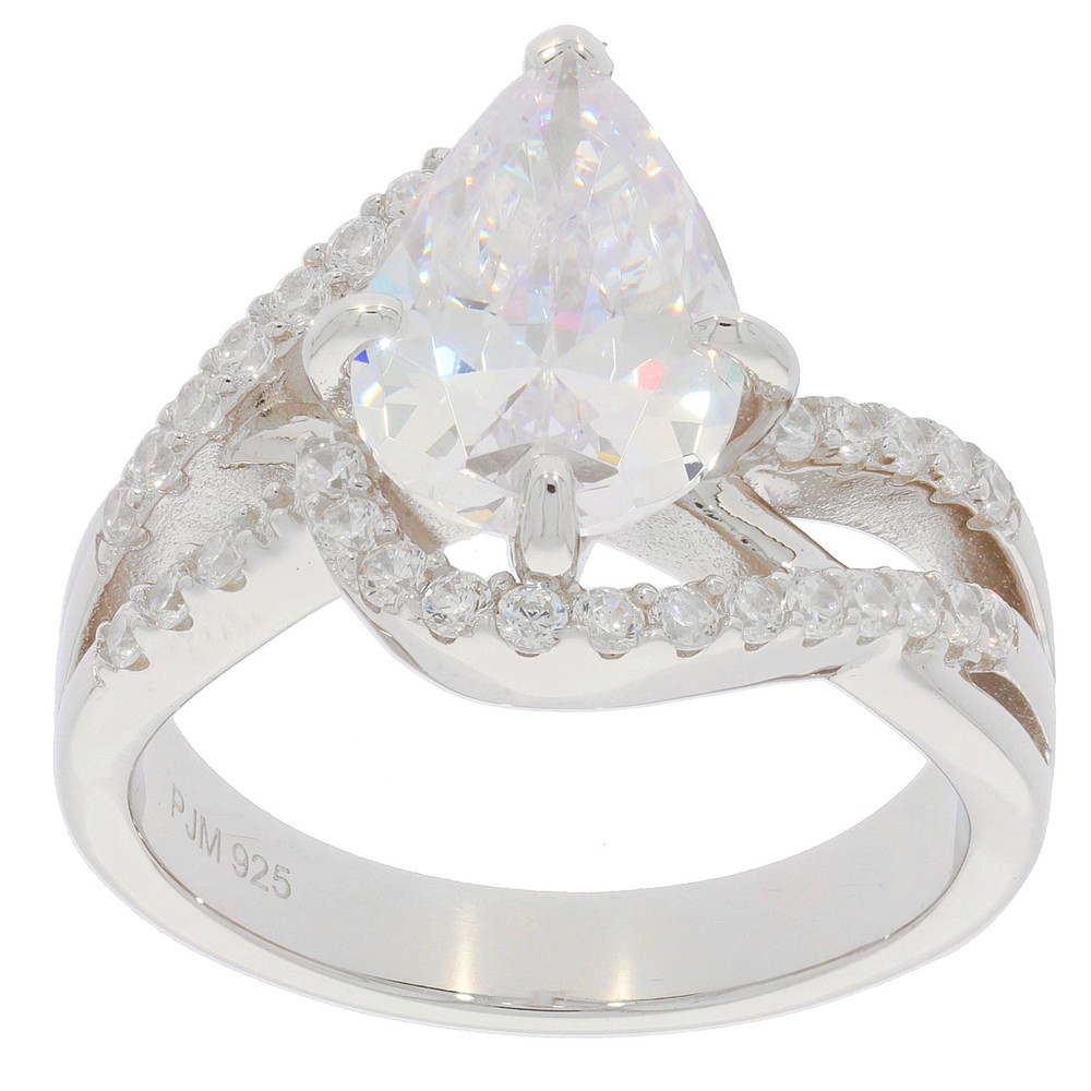 Sterling Silver Semi Mount Ring Setting Pear PE 12X8mm Bypass