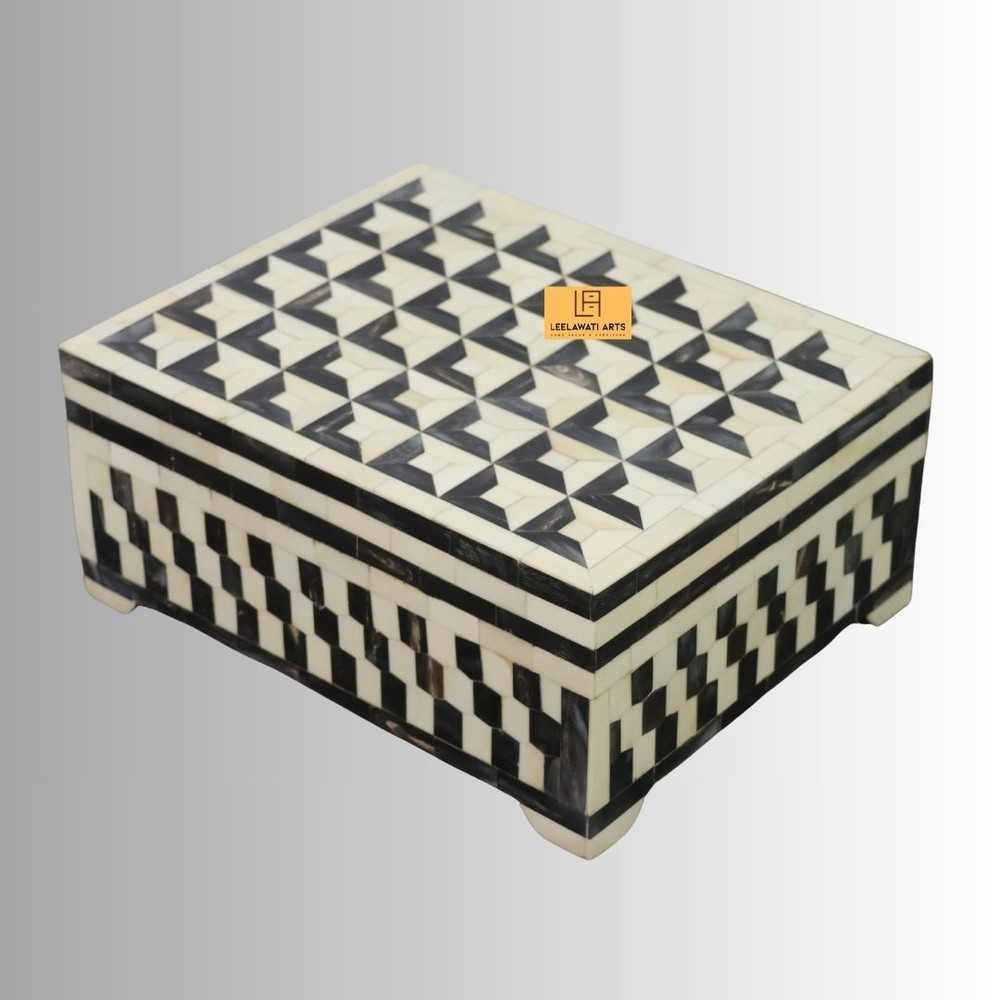 Bone Inlay Decorative Box Black And White Box