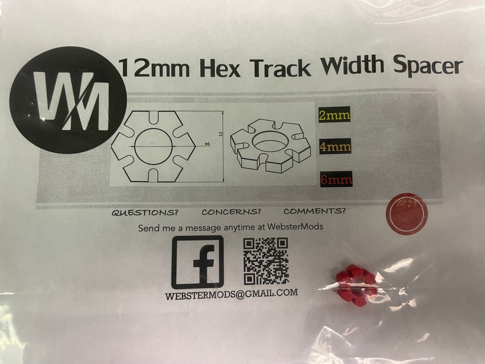 Webster Mods 12mm Hex Track Width Spacer 6mm Thick