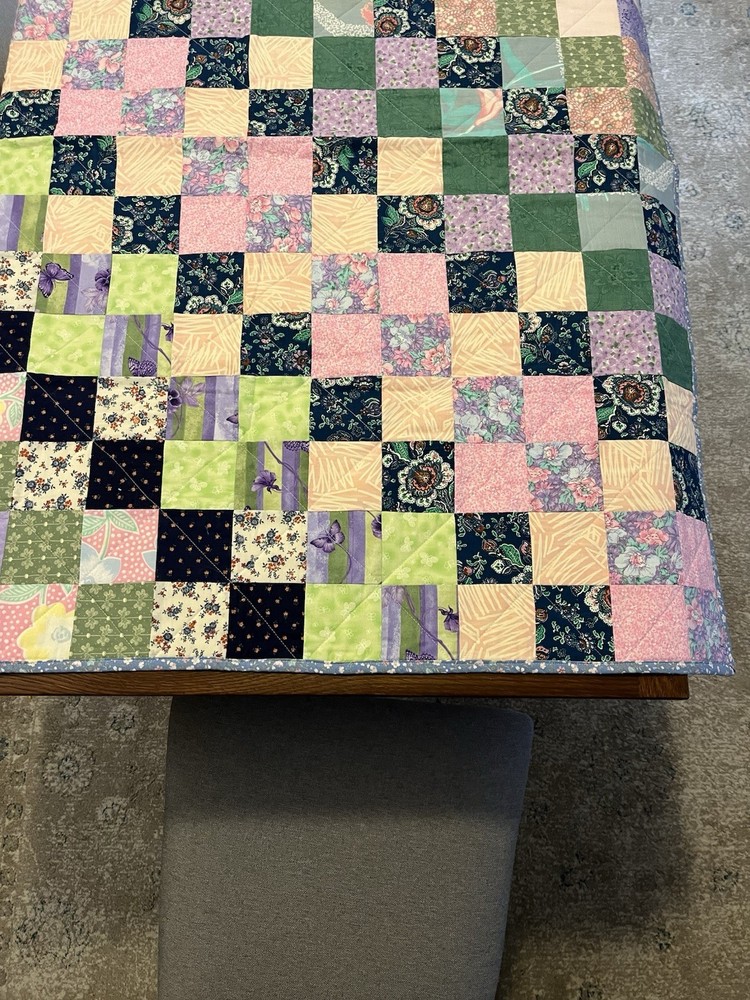 Small Handmade Reversible Quilt 41 X 48