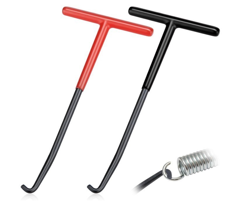 2 PCS Exhaust Spring Puller Tool, Motorcycle Exhaust Spring Hook, T Shaped Hand