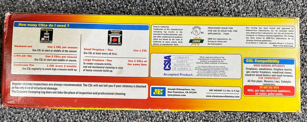 CSL Creosote Log w/Ignite-O Fire starter Packets